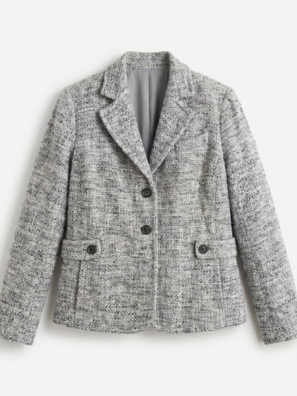 Talbots Woman Petites Tweed Blazer XL Blue Gray Classic Archival Quiet Luxury